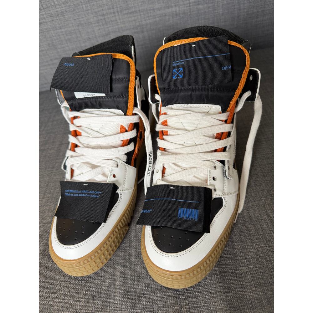 New Off-White 3.0 Off-Court High Top Sneakers White Black Orange Size EU 41